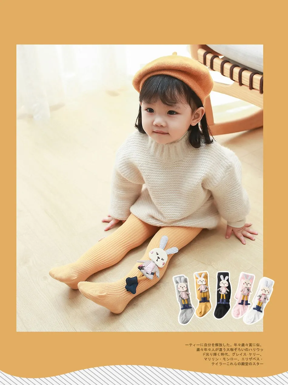 Leggings de algodón para niñas con diseño de conejito