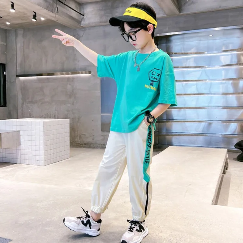 Conjunto de verano para niño con camiseta manga corta y pantalón - imagen 3