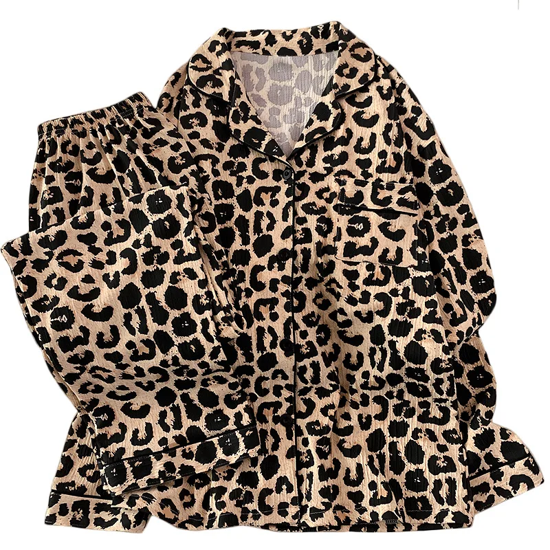 Conjunto de pijama infantil leopardo suave para entretiempo - imagen 4