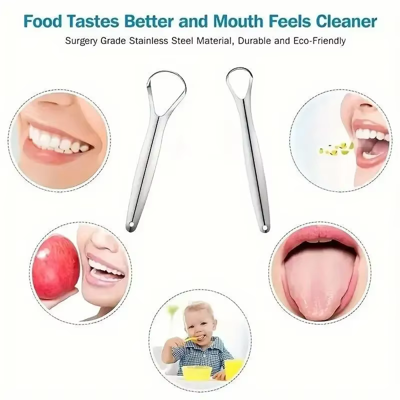 Raspador de lengua acero inoxidable para sarro y mal aliento oral - imagen 4