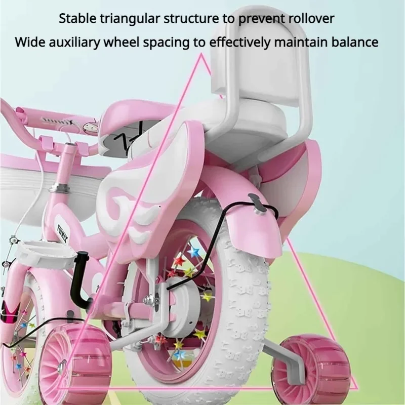 Bicicleta de aprendizaje rosa para niña con diseño princesa dulce - imagen 5