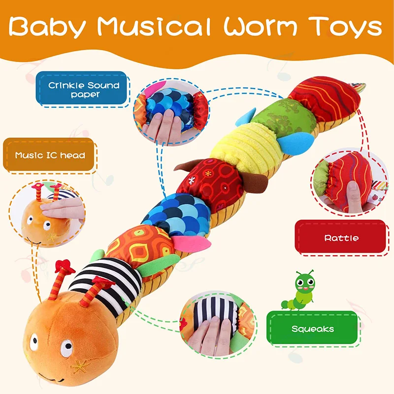 Sonajero musical oruga – Juguete sensorial para bebé - imagen 2