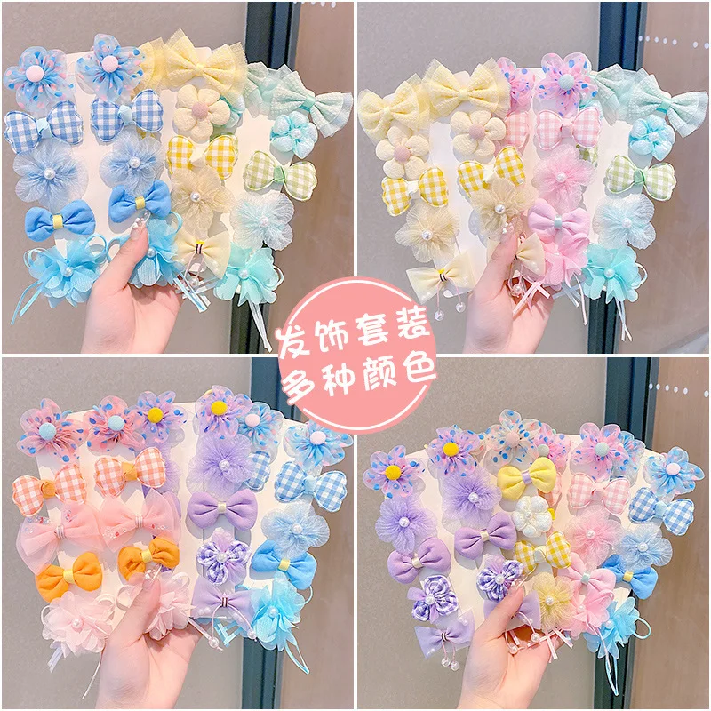 Horquilla con lazo princesa para niñas, flores de tela no daña cabello - imagen 5