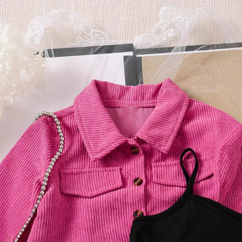 Conjunto de pana manga larga para niño