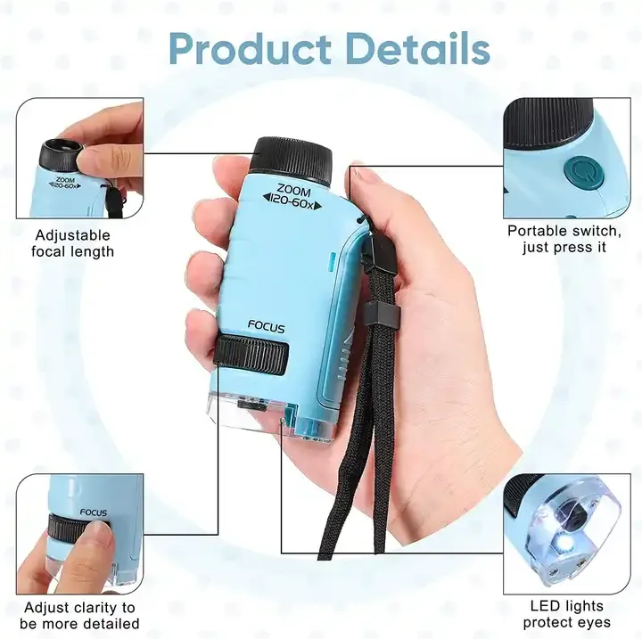 Microscopio de mano JIMITU con luz LED