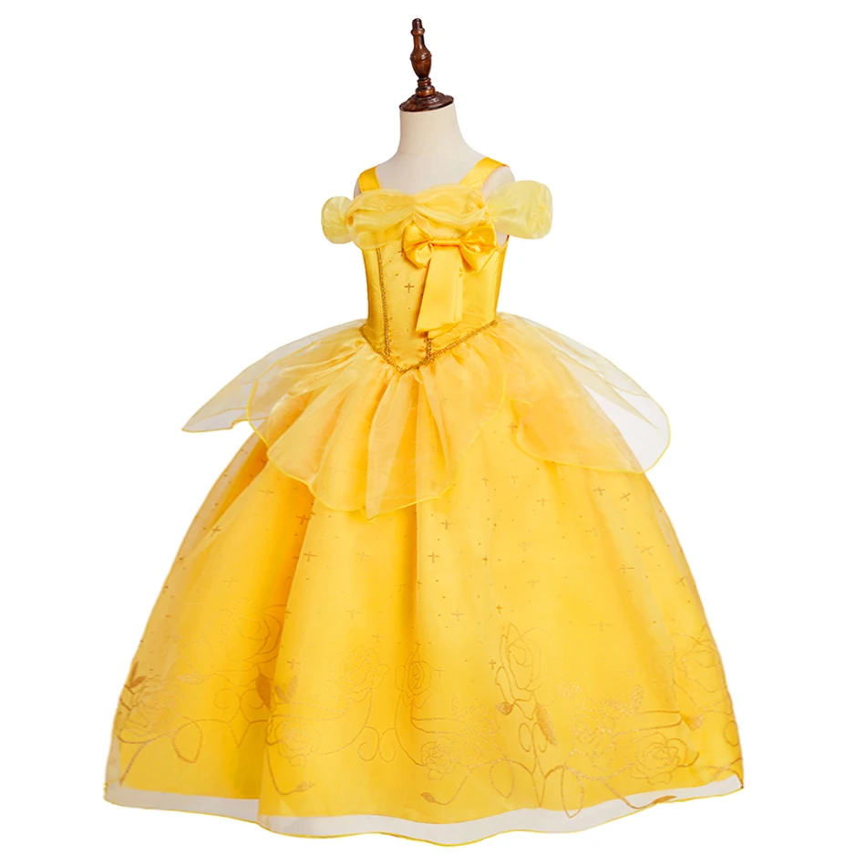Vestido de princesa niña de tul voluminoso con lazo brillante - imagen 2