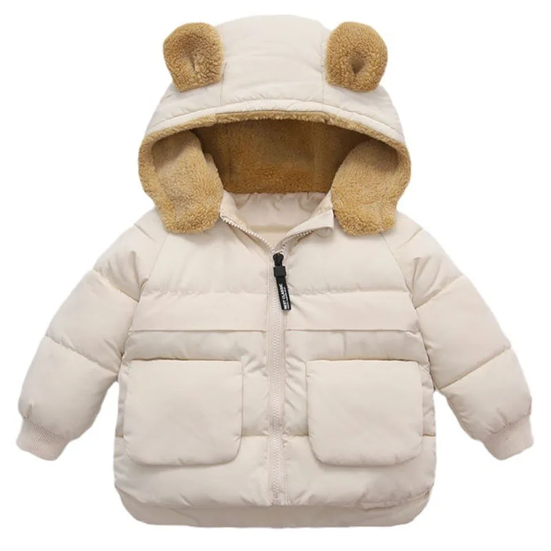 Abrigo forro polar con capucha para niñas – Diseño coreano invierno