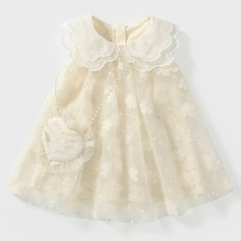 Vestido de verano dos piezas con cuello Peter Pan y flores