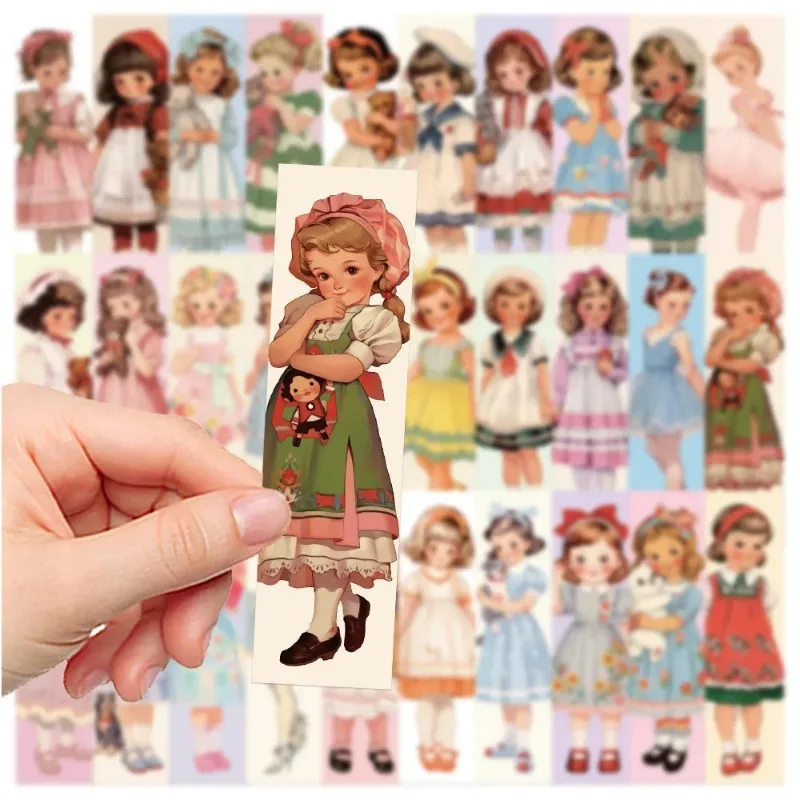 Marcapáginas minimalistas de papel con chicas para lectura - imagen 2
