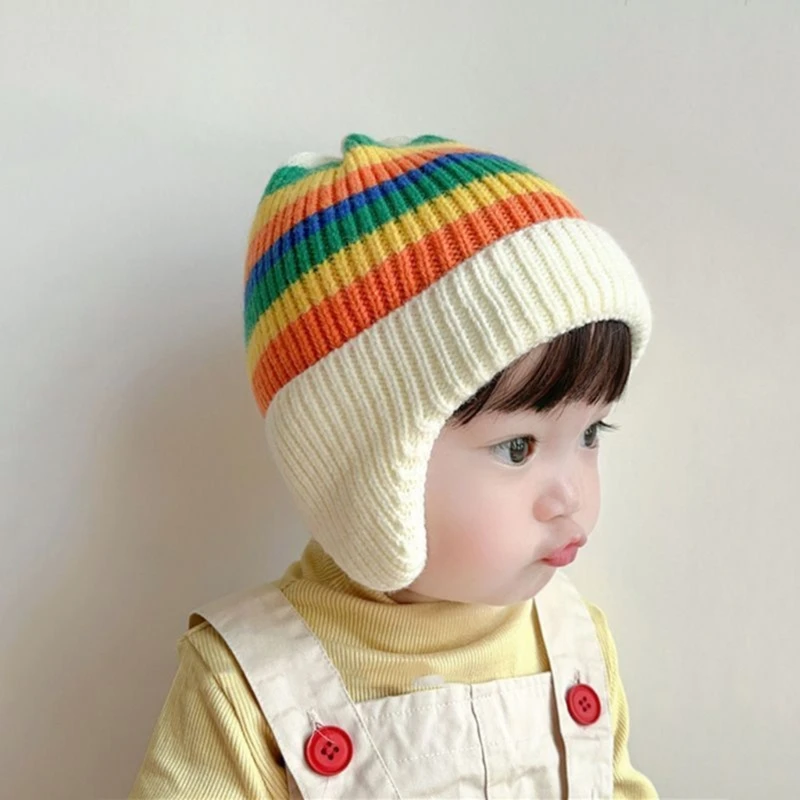 Gorro de lana para bebé con orejas - A prueba de viento invernal - imagen 4