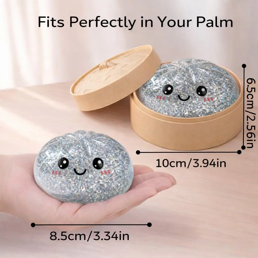 Juguete sensorial Dumpling blandito con purpurina antiestrés - imagen 2