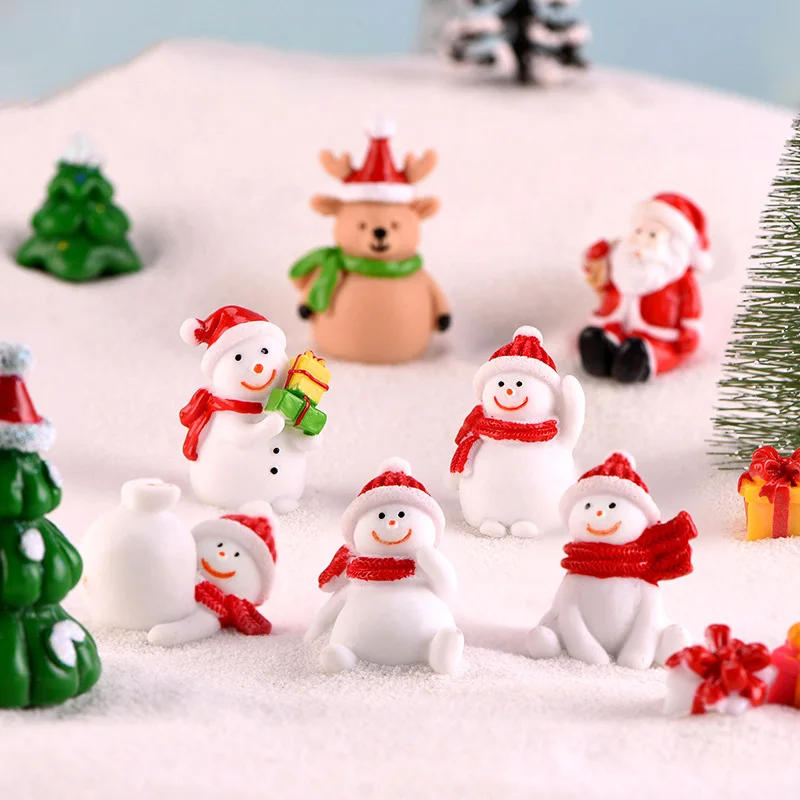Figuras navideñas de resina – Muñeco de nieve y Papá Noel - imagen 5