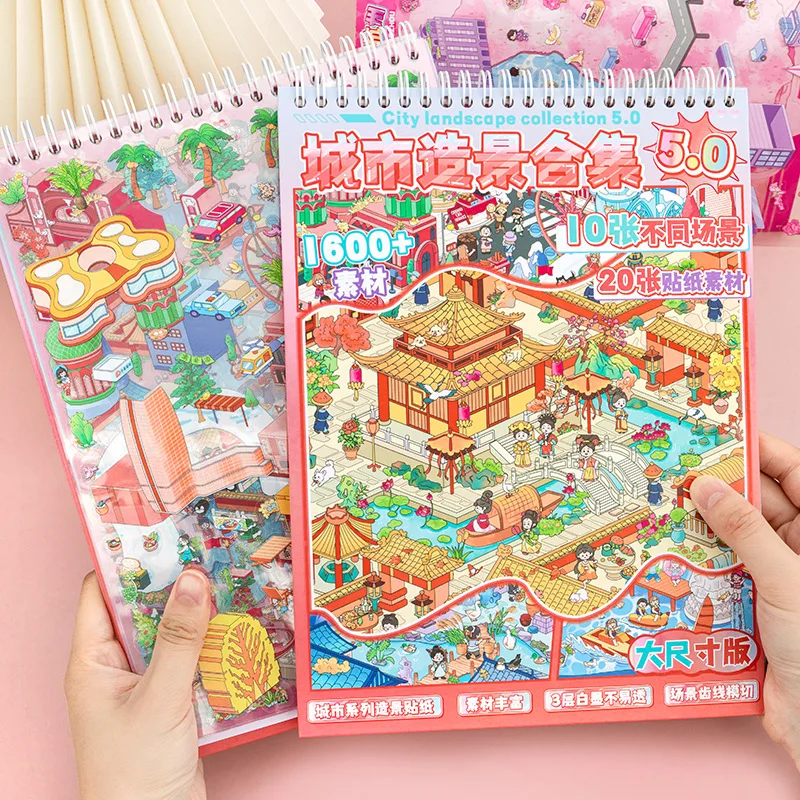 Libro actividades 2.5D con pegatinas DIY y cabañas para niños - imagen 2