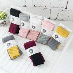 Medias de algodón para niña con parches y leggings tejidos