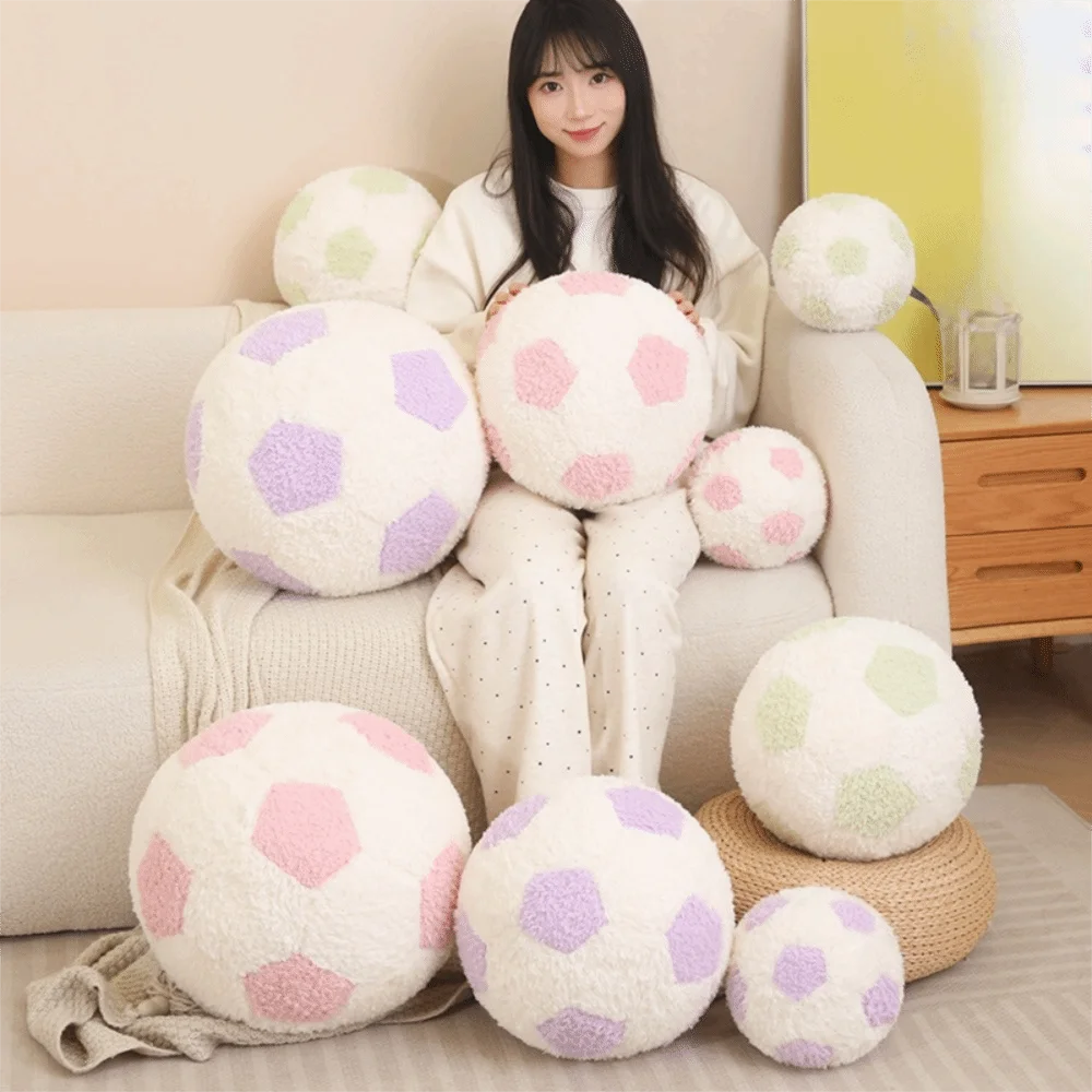 Cojín de peluche balón de fútbol suave y esponjoso para niños