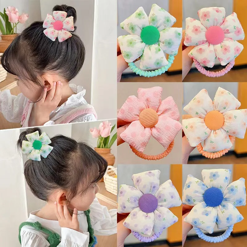 Diadema infantil con flores y goma elástica para el pelo - imagen 3