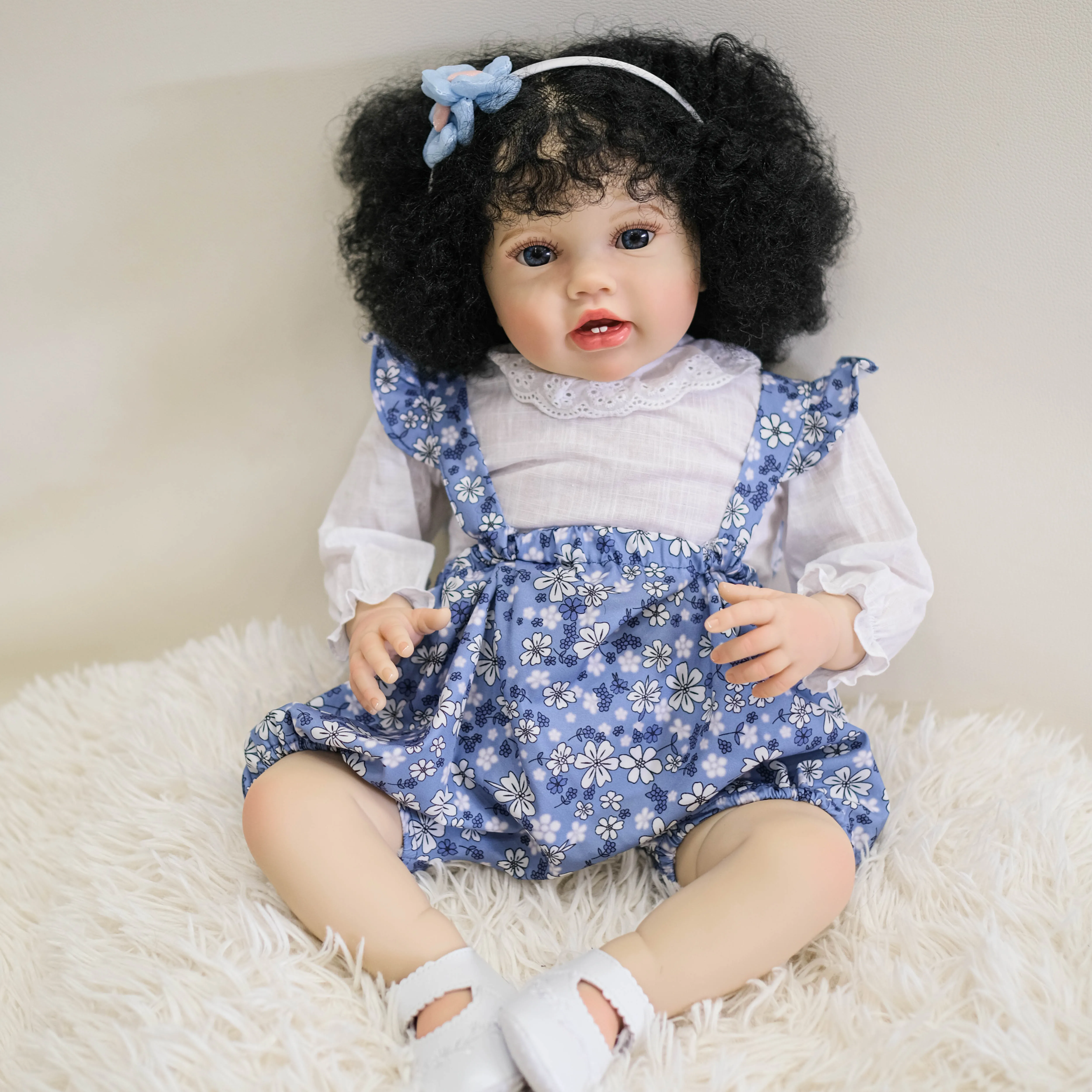 NPK muñeca de arte de piel 3D hecha a mano con pelo real, tacto suave