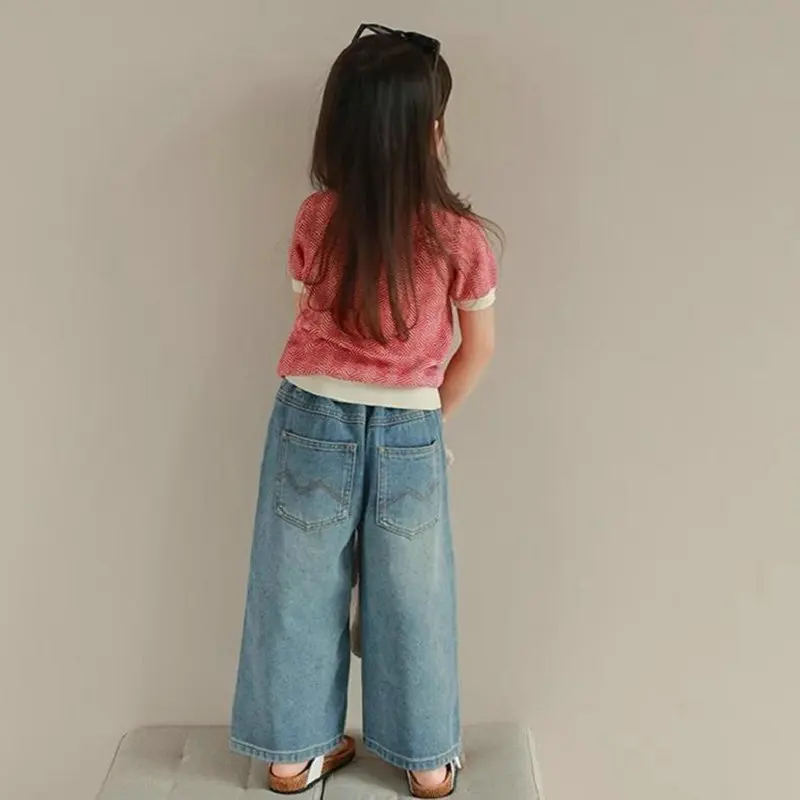 Pantalones vaqueros holgados para niña con cintura elástica - imagen 5