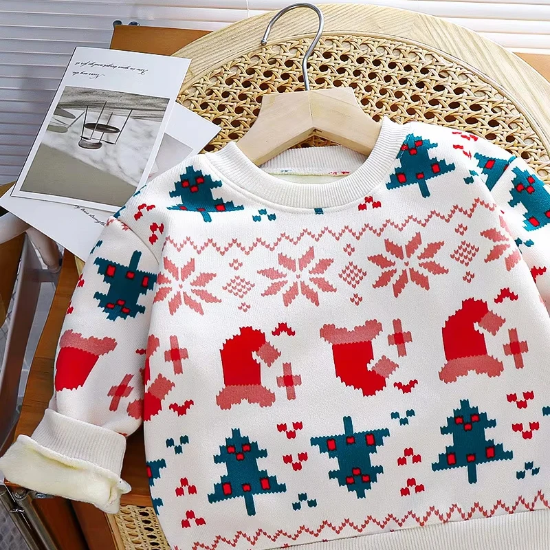 Suéter infantil grueso de felpa y terciopelo para otoño e invierno - imagen 4
