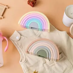 Apilador arcoíris de silicona – Bloques Montessori sensoriales para niños