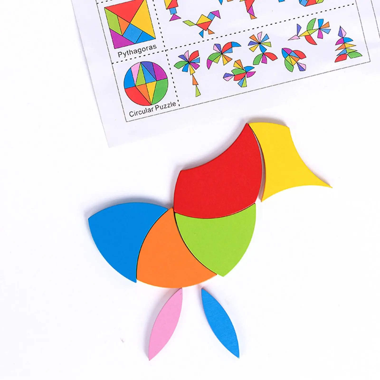 Tangram de madera Montessori para niños y niñas – juego creativo