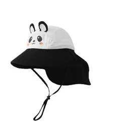 Gorra de pesca bebé con protección UV, ala ancha y solapa para cuello
