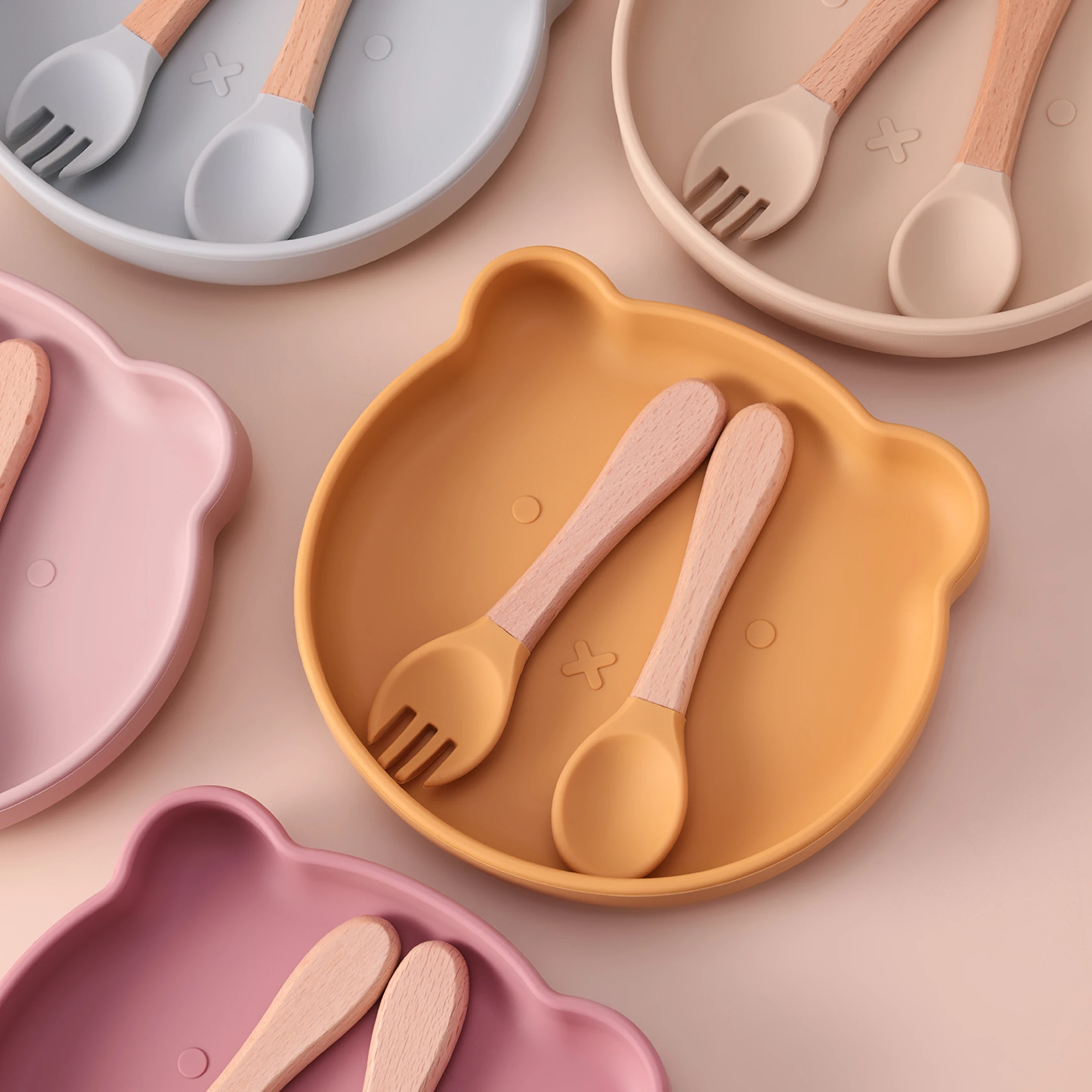 Platos de succión de silicona sin BPA para autoalimentación infantil - imagen 5