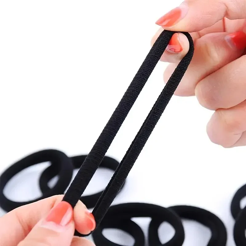 Bandas negras para el cabello con lazo, elástico alto, niña - imagen 4