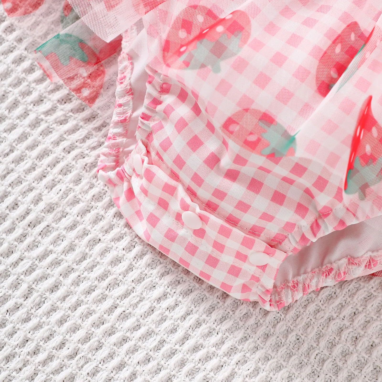 Mono de verano con bordado de tulipán para niña - Malla de encaje