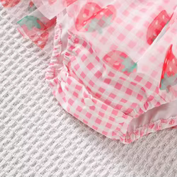 Mono de verano con bordado de tulipán para niña - Malla de encaje