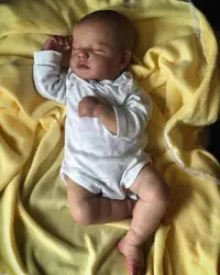 Muñeca reborn De Arte recién nacido realista pelo dibujado a mano