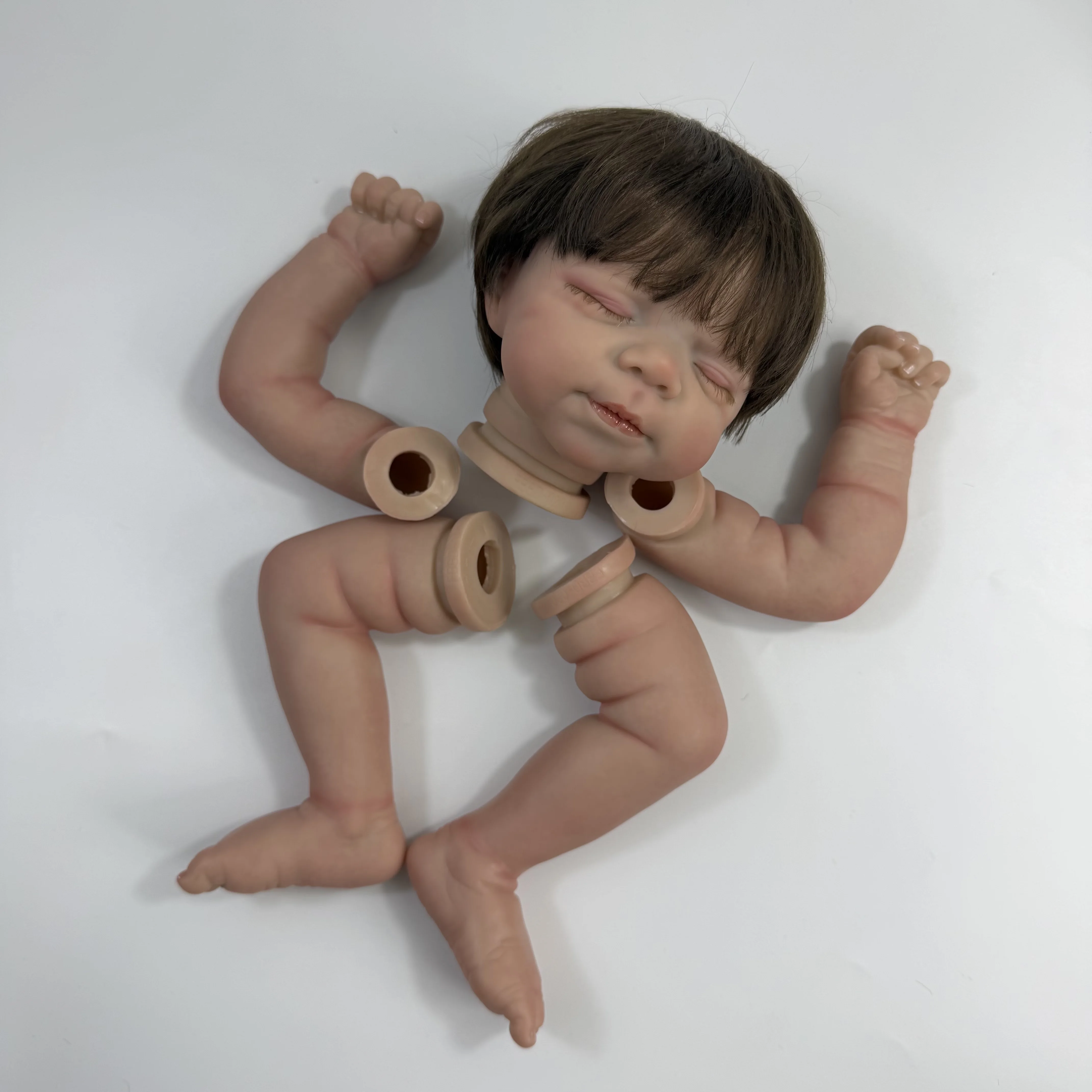 Muñeco realista de vinilo con cabello en molde artesanal Pascale - imagen 5