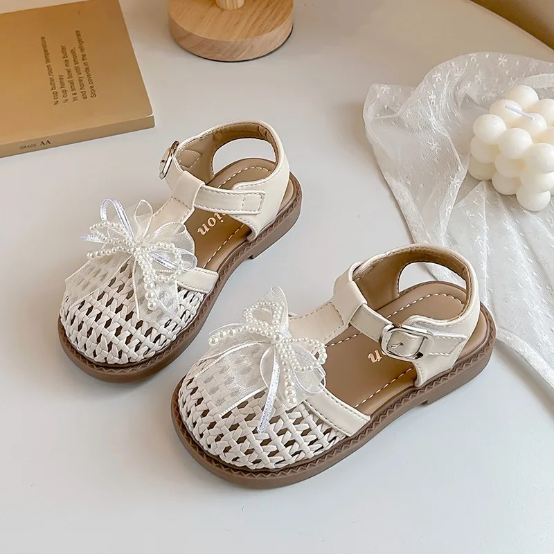 Sandalias de playa para niña estilo coreano con lazo antideslizantes - imagen 4