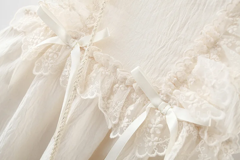 Tejido de algodón y acabados del vestido
