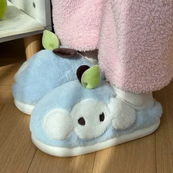 Zapatillas de casa de felpa con diseño de fruta para mujer
