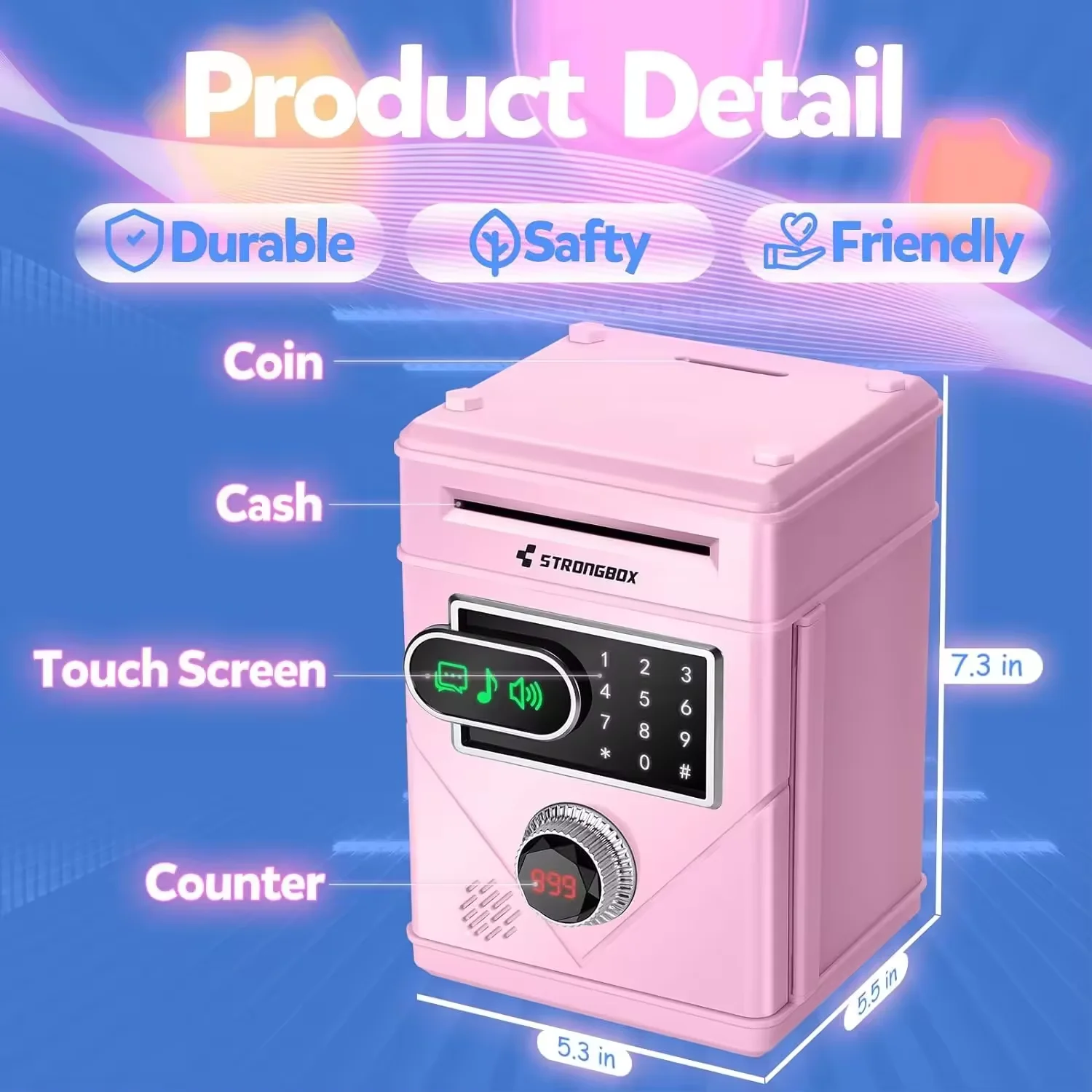 Hucha electrónica táctil – Ahorro seguro para niños - imagen 5