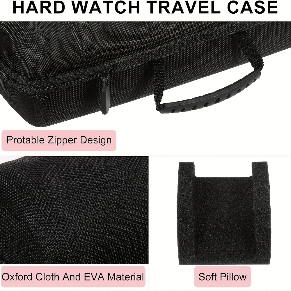Estuche de viaje rígido para reloj con ranuras de almacenamiento - imagen 4