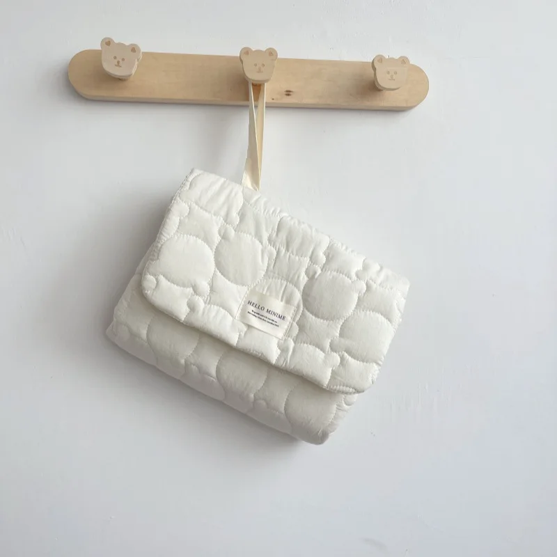 Funda cambiador portátil bebé – Diseño oso beige plegable