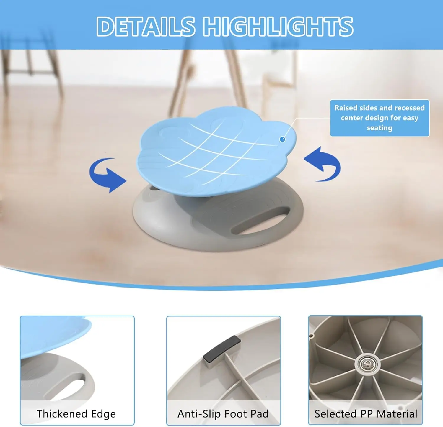 UBRAVOO silla giratoria sensorial para niños TDAH y autismo - imagen 2