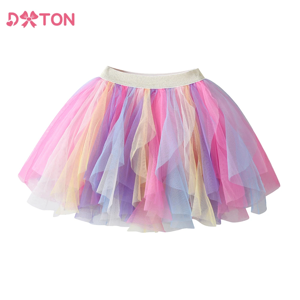 DXTON Falda tutú de tul para ballet niña – Color degradado - imagen 3