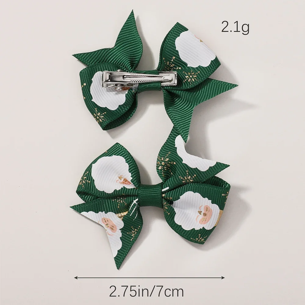 Pinzas y lazos navideños para cabello infantil – Santa Claus y cinta - imagen 4