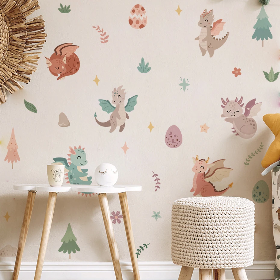 Decoración mural infantil estilo bosque y acuarela