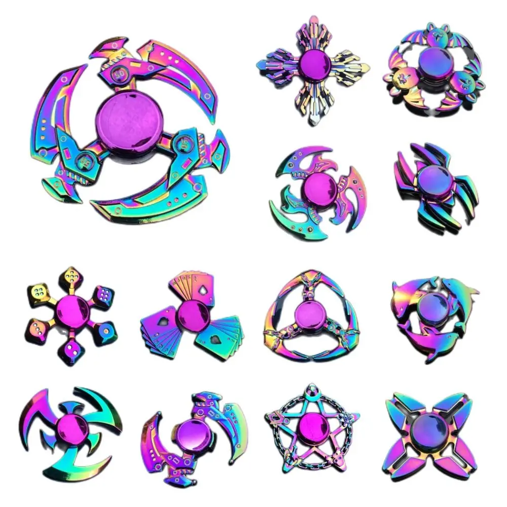 Spinner antiestrés alas de dragón arcoíris metálico para dedos