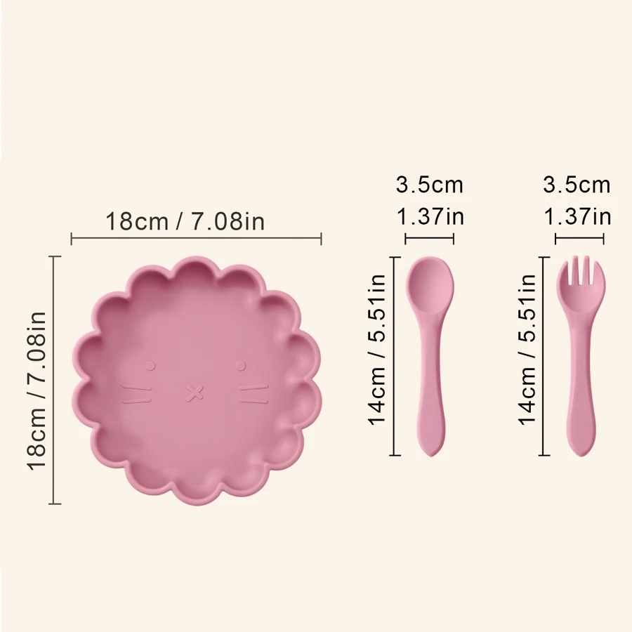 Plato y tazón de silicona para bebé con cucharas - imagen 4