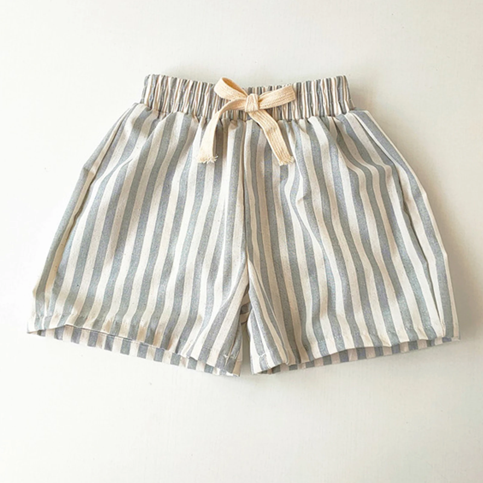 Pantalones cortos a rayas de verano con cordón y cintura elástica - imagen 2
