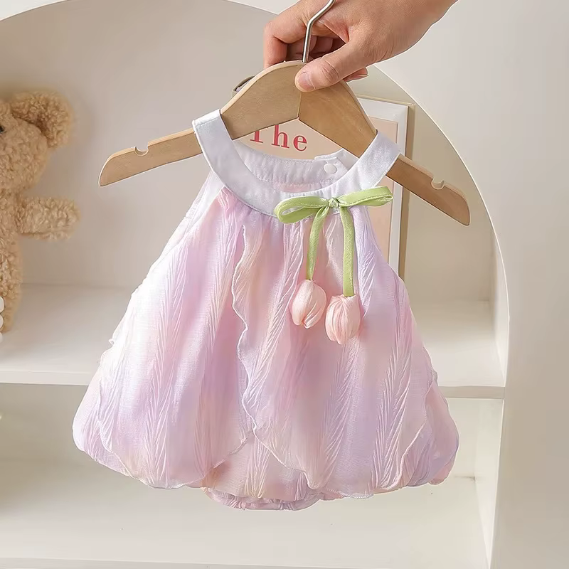 MILANCEL Body verano para bebé con estampado tulipanes coloridos - imagen 4