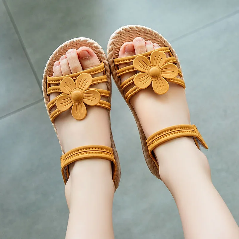 Sandalias antideslizantes de verano para niña con flores - imagen 4