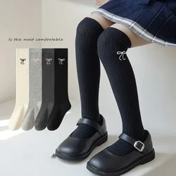 Calcetines hasta la rodilla jacquard de algodón suave para niña