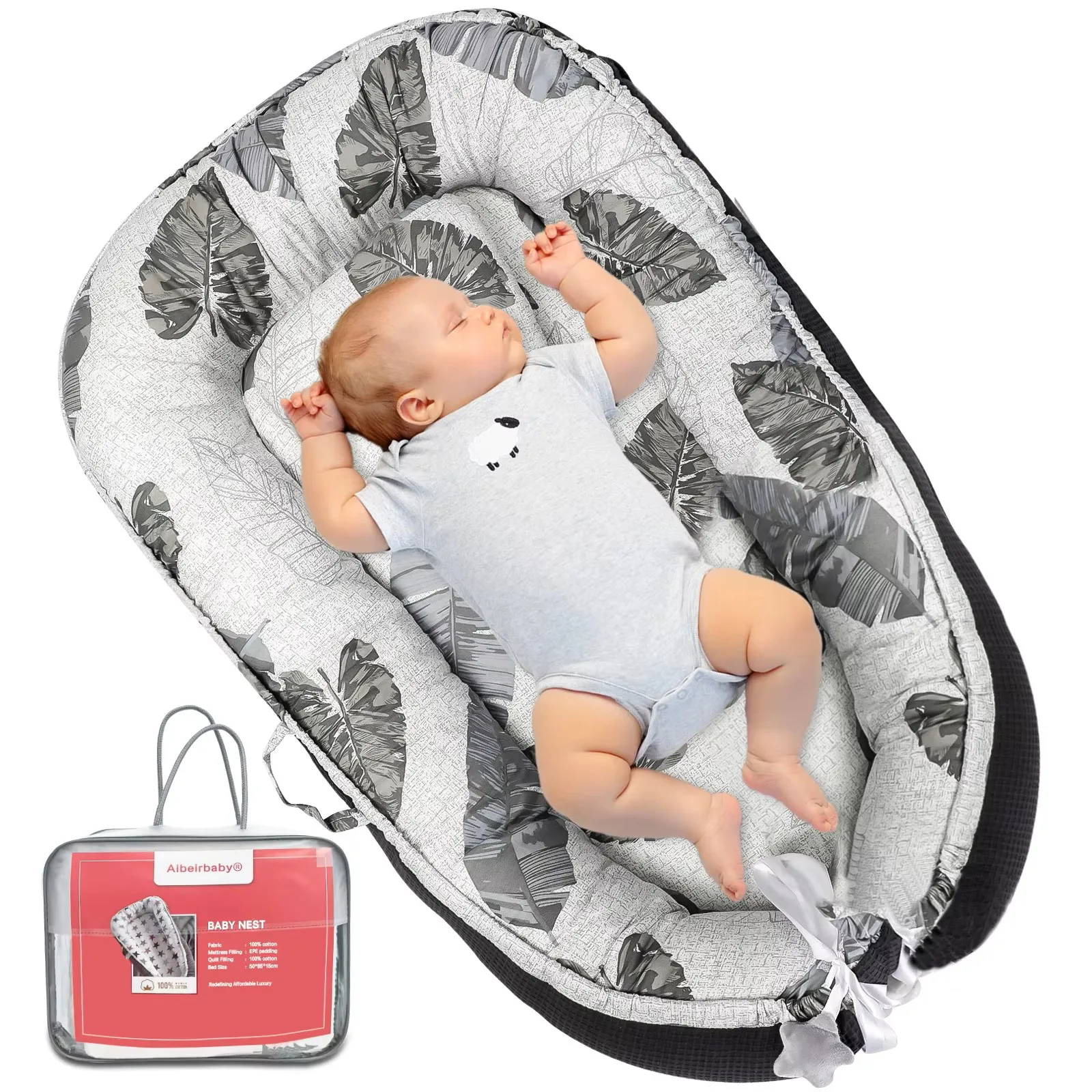 Ubravoo Baby nido para bebé de algodón extraíble para recién nacidos