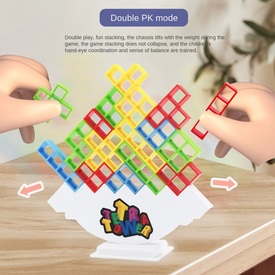 Torre de equilibrio apilable tipo Tetris 3D para niños - imagen 4